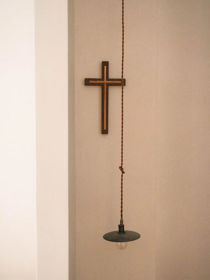 Solid Wood Wall Cross – Walnut & Oak Faith Decor