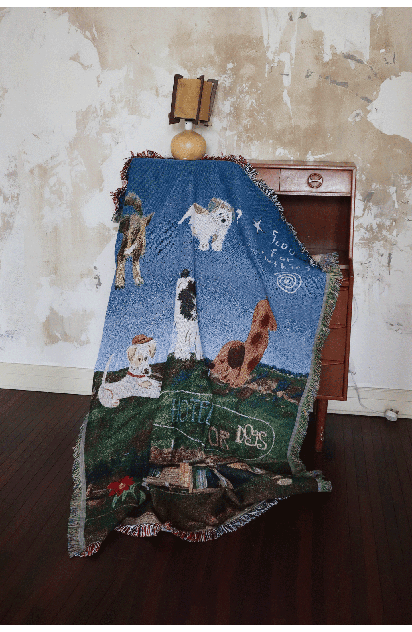 Stray Dog Knitted Blanket – Woven Tapestry Throw Rug