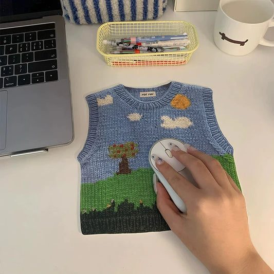 Cute Knit-Style Mouse Pad – Sweater Vest Design