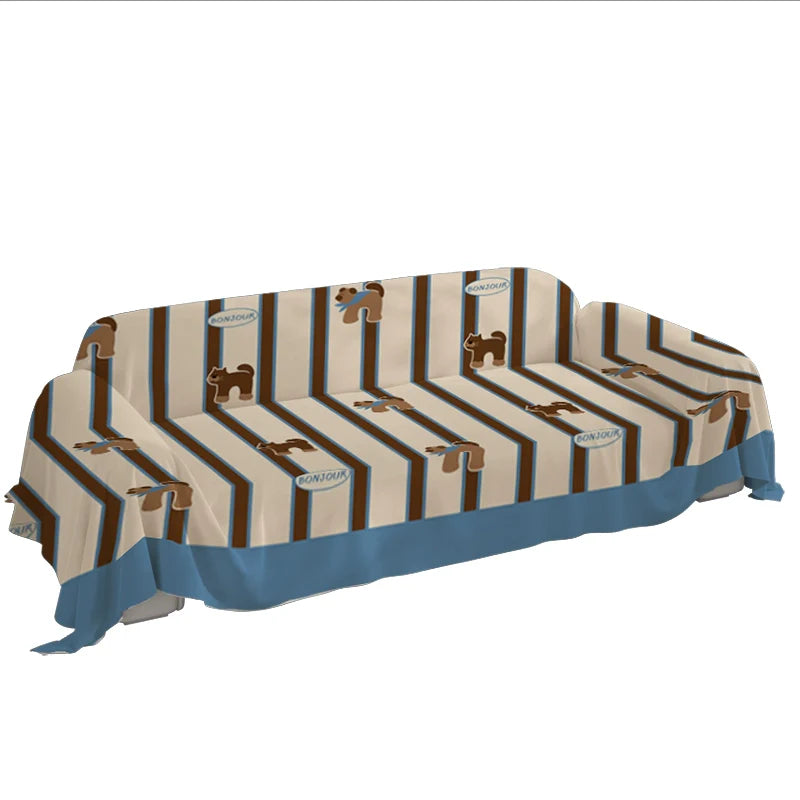 Striped Cat Sofa Cover – Waterproof Blanket Style Couch Protector