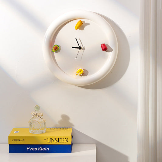 Fruit Accent Cream Wall Clock