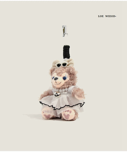Heart Sunglasses Bear Plush Keychain