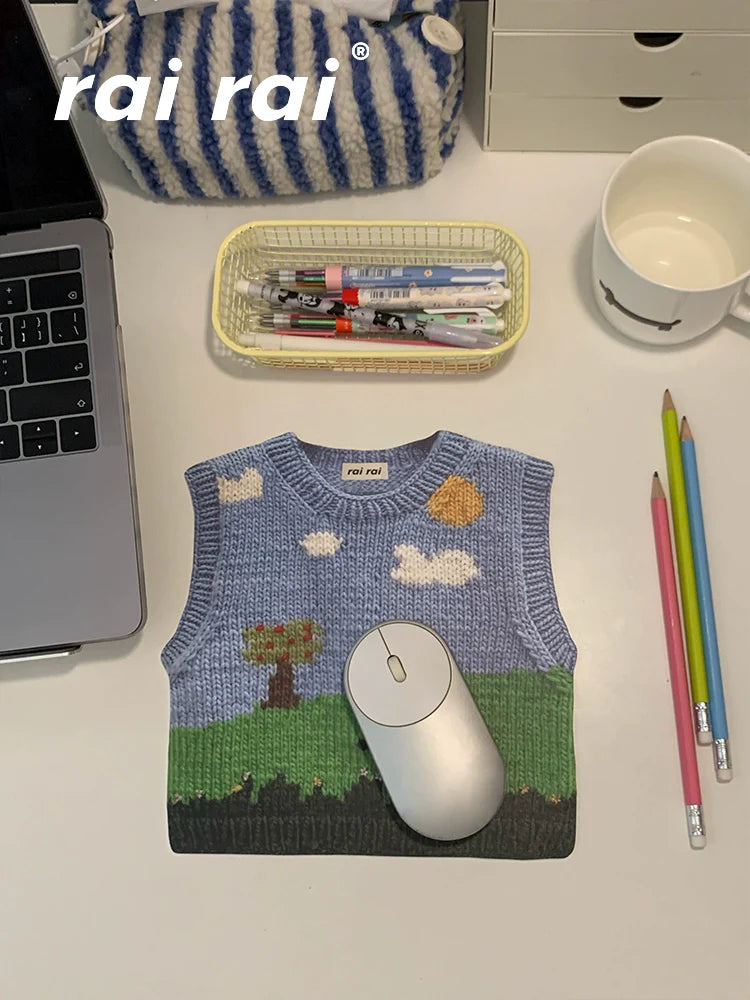 Cute Knit-Style Mouse Pad – Sweater Vest Design