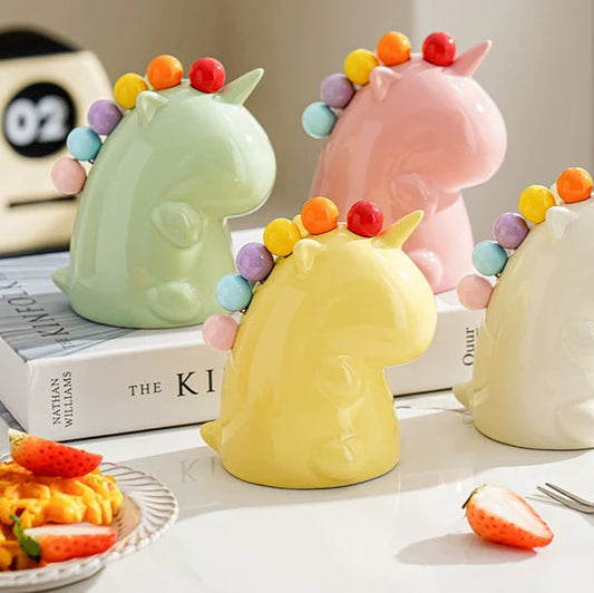 Unicorn Ceramic Fork Holder with Mini Dessert Fork Set