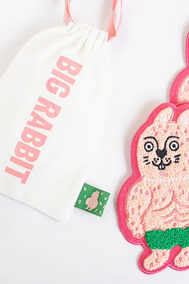 Ruoyu workshop RUOYUSTUDIO original design muscle rabbit fabric embroidery coaster