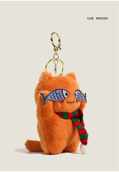 Cool Cat Plush Keychain