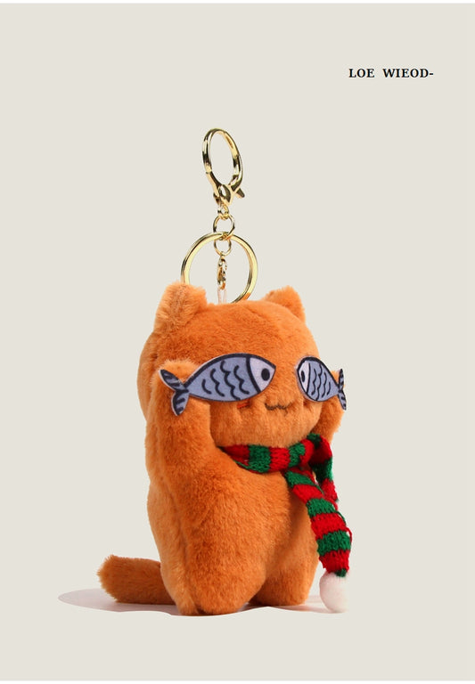 Cool Cat Plush Keychain