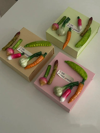 Shinymomo creative ins vegetable ornaments, chopstick rests, chopstick holders, tableware storage, bloggers, fridge magnets, gifts