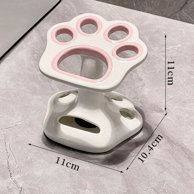 Cat Paw Ceramic Toothbrush Holder