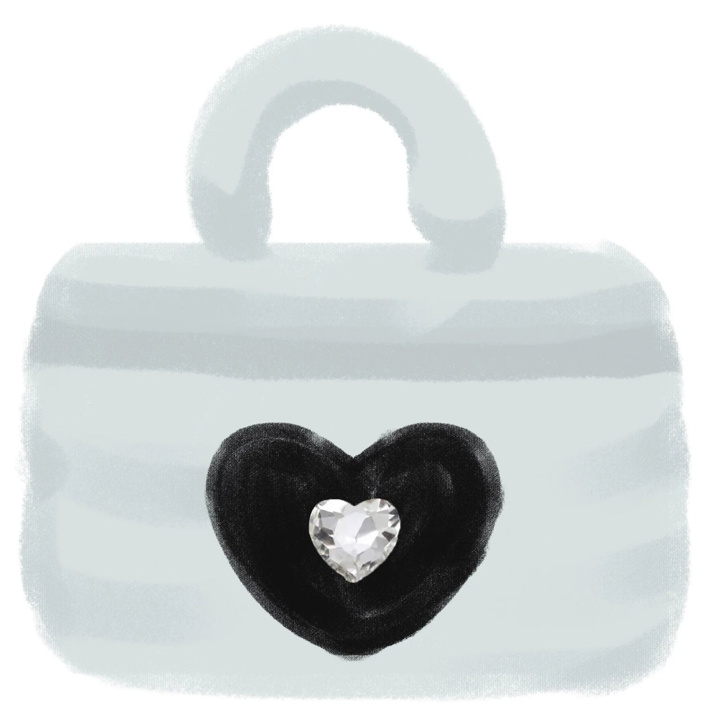 Crystal Heart Cosmetic Bag – Y2K Nylon Pouch
