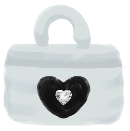 Crystal Heart Cosmetic Bag – Y2K Nylon Pouch