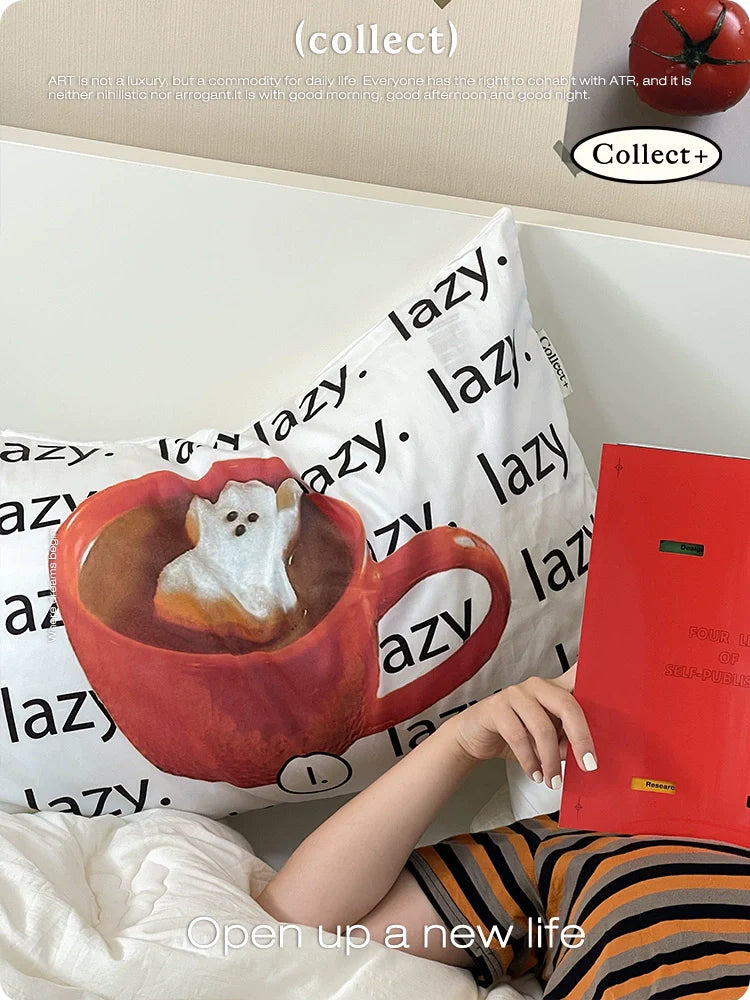 Cotton Pillowcase - Cute Animal & Food Illustration Design (22 Variants)