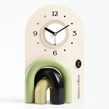Geometric Arch Rainbow Table Clock