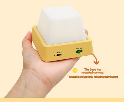 Mechanical Button Night Light – Dimmable LED Mood Lamp with Timer