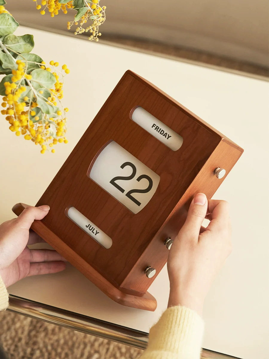Mo Yu Creative Pre-owned Desk Calendar Cherry Original Design Ornament Ornament Calendar Retro Perpetual Calendar
