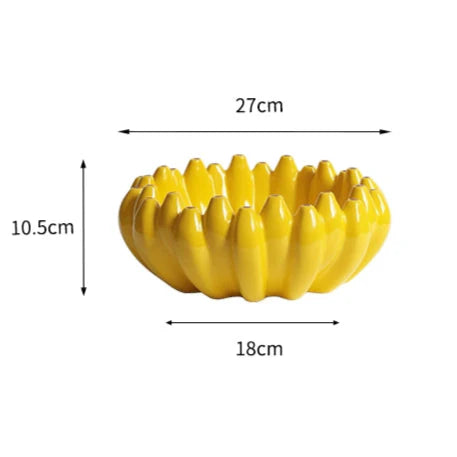 CMYD Limited Edition Creative Ceramic Banana Fruit Basket Home Dried Fruit Snack Plate Decorative Ornament Housewarming Gift