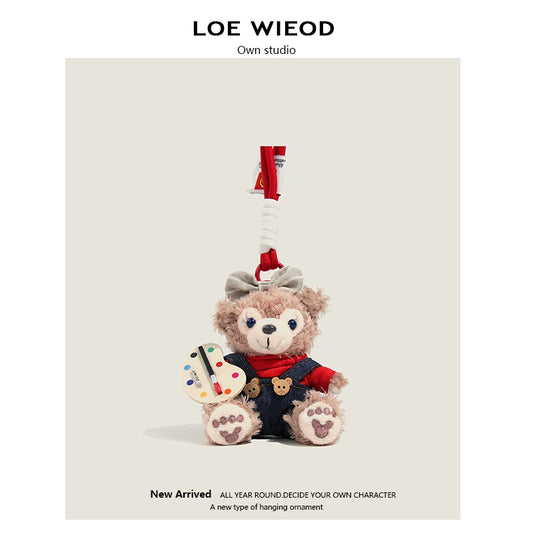 Painter Bear Plush Keychain
