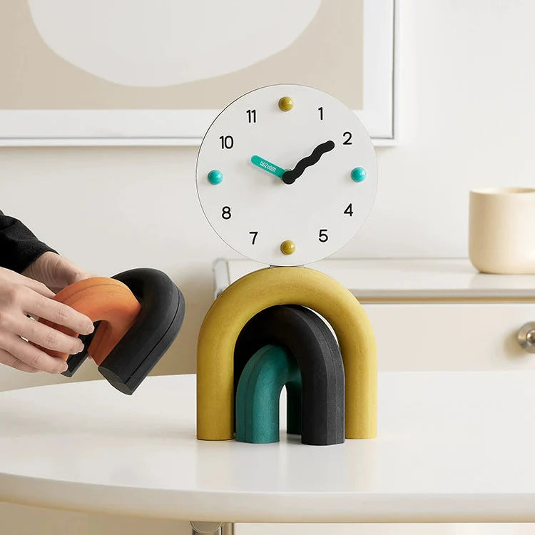 Geometric Arch Rainbow Table Clock