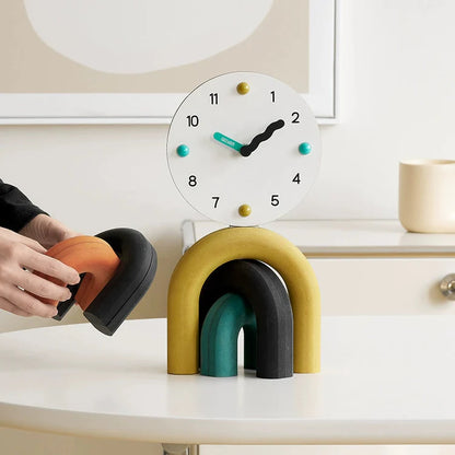 Geometric Arch Rainbow Table Clock