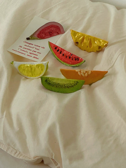 Shinymomo creative French fruit chopstick rest ins gift colorful cute melon and fruit tableware tray decorative ornaments