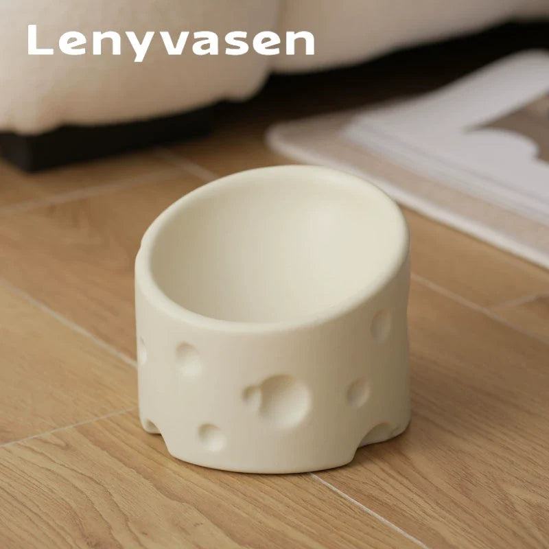 Cheese Ceramic Cat Bowl