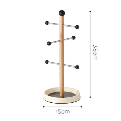 Retro Tree-Style Wooden Cup Holder