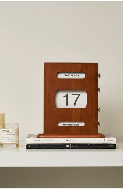Mo Yu Creative Pre-owned Desk Calendar Cherry Original Design Ornament Ornament Calendar Retro Perpetual Calendar