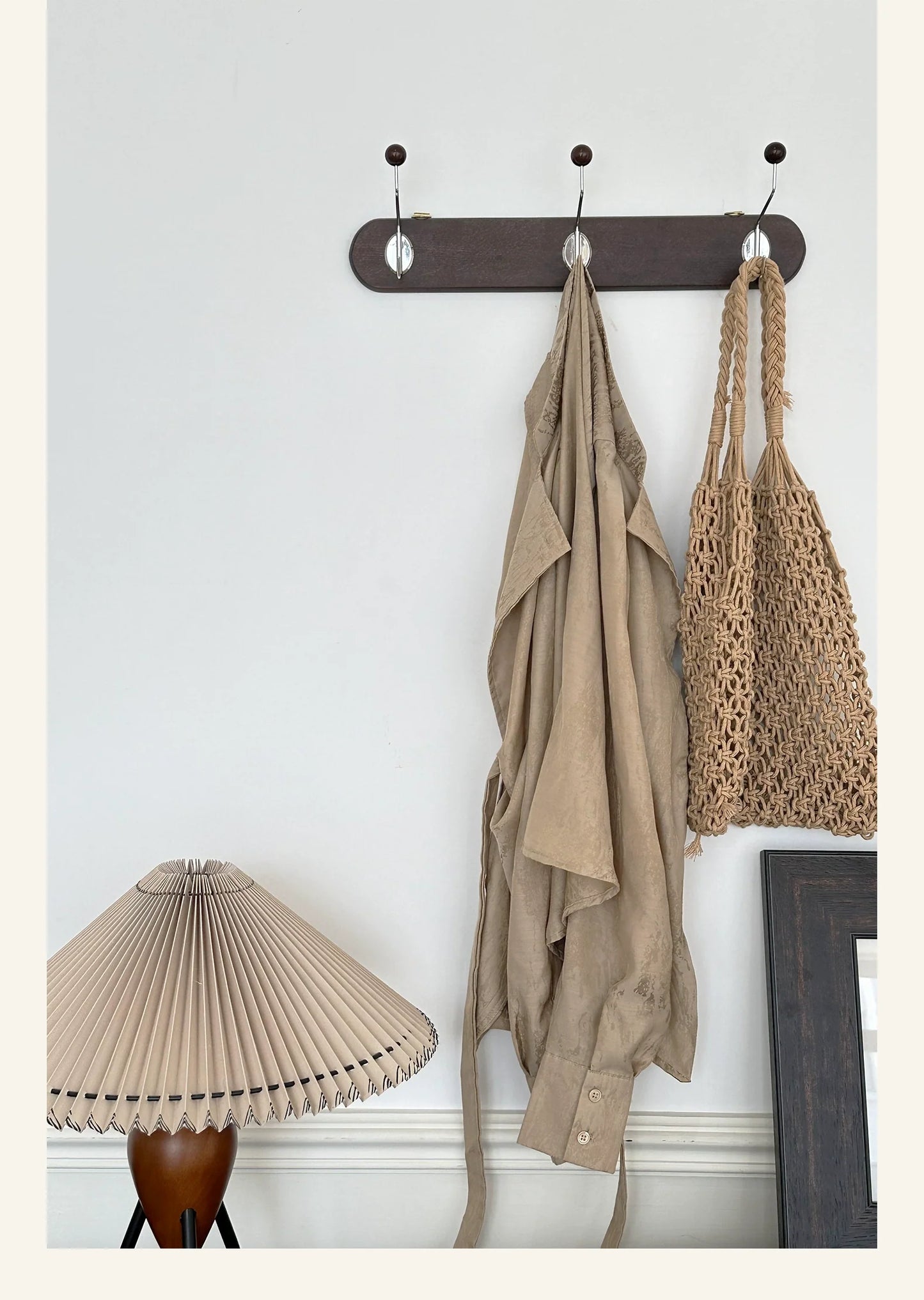 3 Hooks Retro Solid Wood Hook Rack