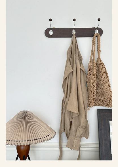 3 Hooks Retro Solid Wood Hook Rack