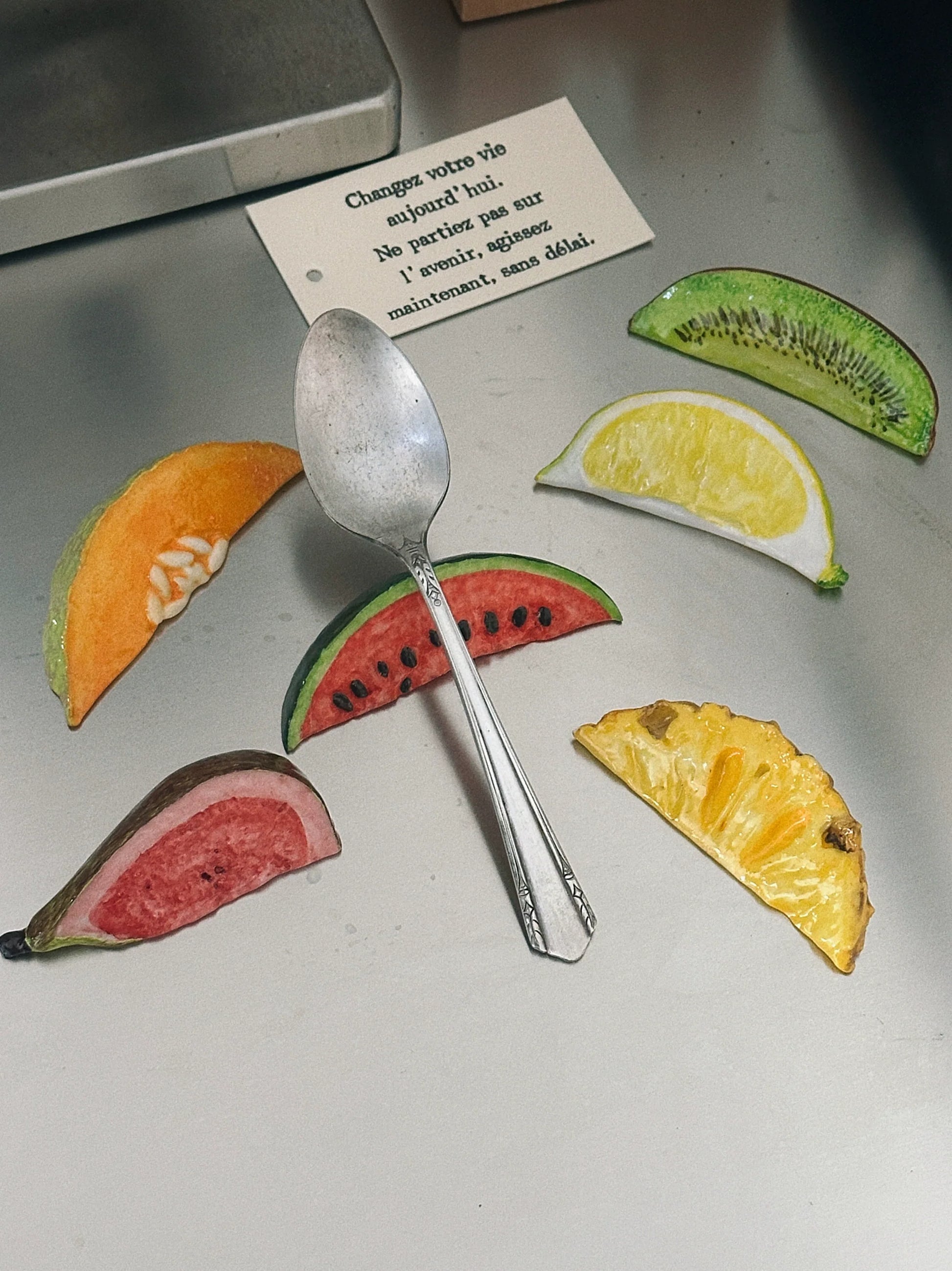 Shinymomo creative French fruit chopstick rest ins gift colorful cute melon and fruit tableware tray decorative ornaments