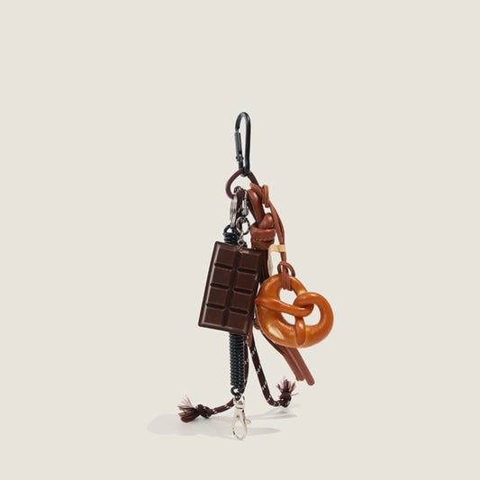 LOEWIEOD original miu bagel bread pendant, high-value ins windbag pendant, decorative couple