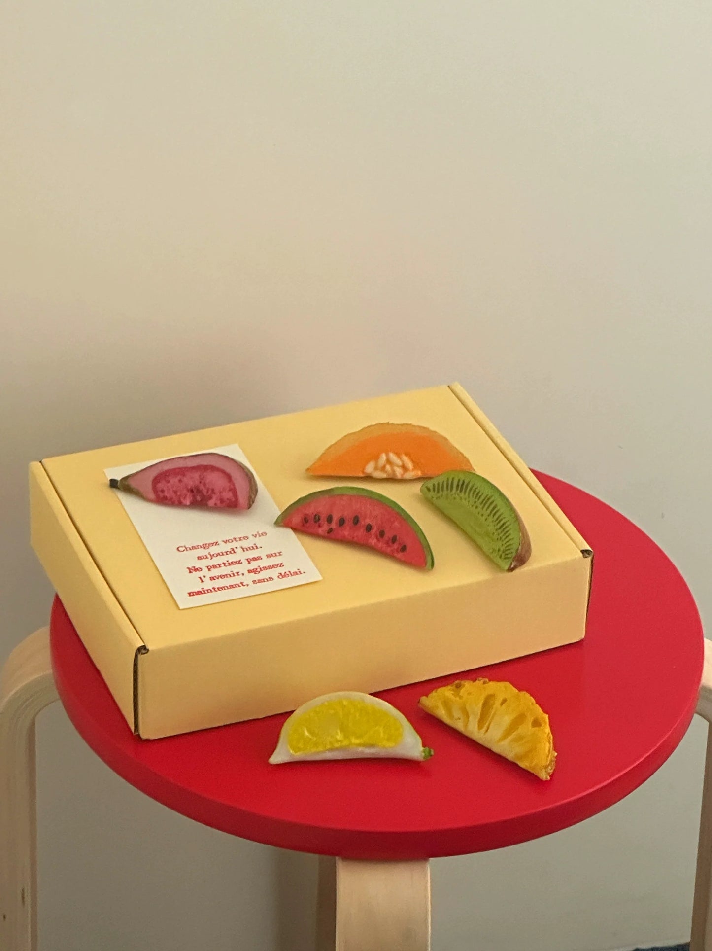 Shinymomo creative French fruit chopstick rest ins gift colorful cute melon and fruit tableware tray decorative ornaments