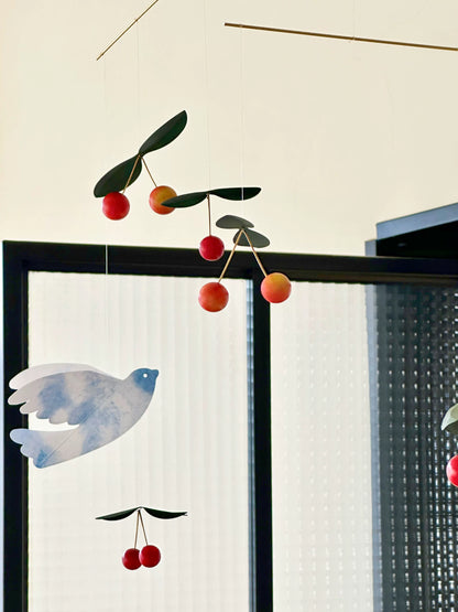 Dove of Peace, Cherry Bird, Balance Wind Chimes, Danish Flensted Mobiles, Hanging Charm, Children's Room Pendant
