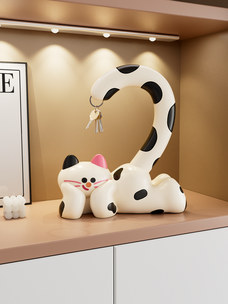 Cartoon cat, porch ornaments, magnetic keys, storage trays, home decorations, living room, housewarming gifts for friends