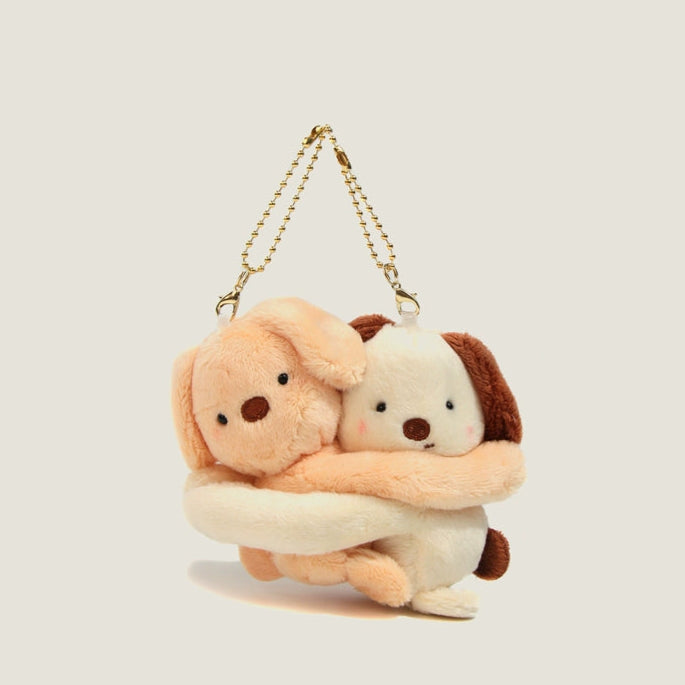 Animal Hugging Plush Keychain