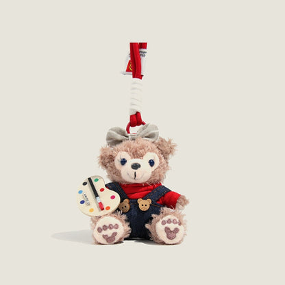 Painter Bear Plush Keychain