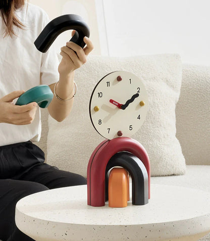 Geometric Arch Rainbow Table Clock