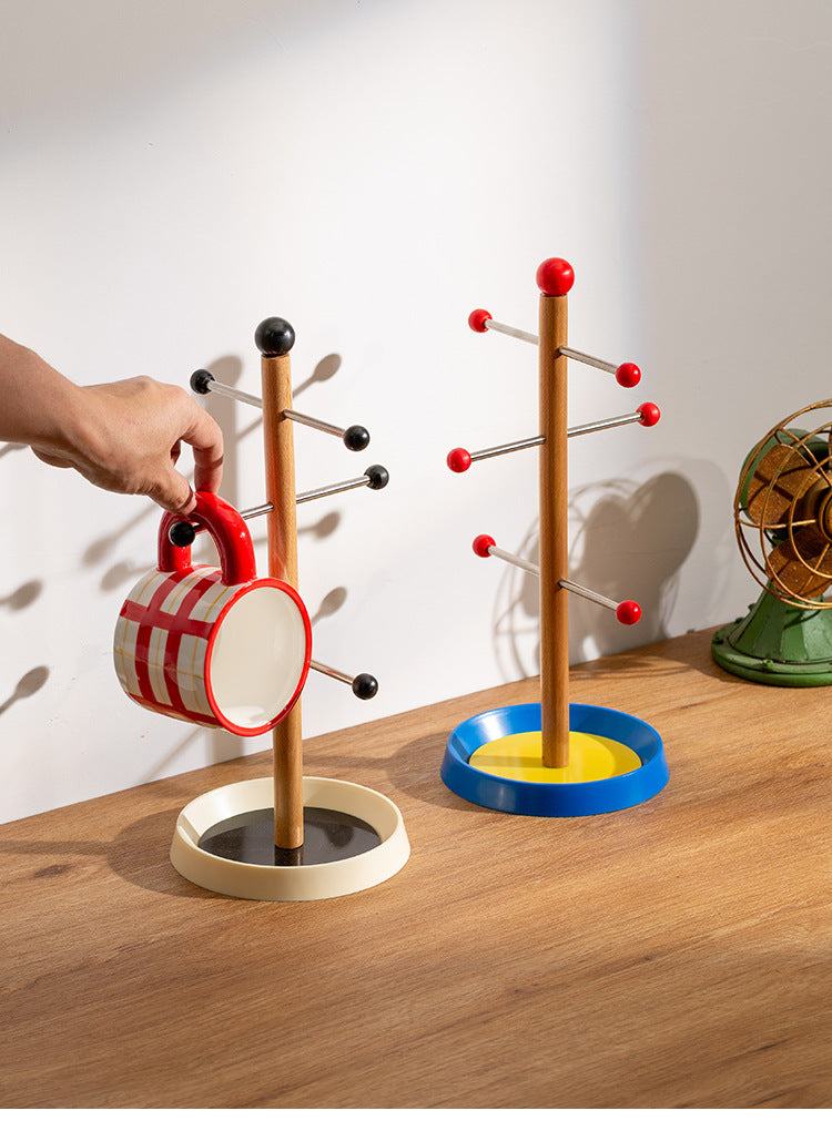 Retro Tree-Style Wooden Cup Holder