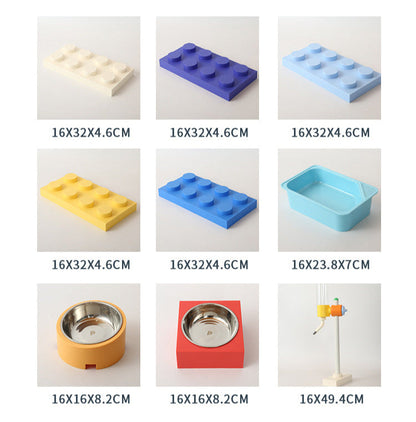 Modular Block Pet Bowl Set