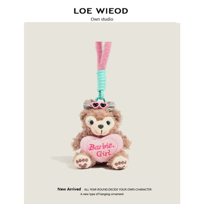 Heart Sunglasses Bear Plush Keychain
