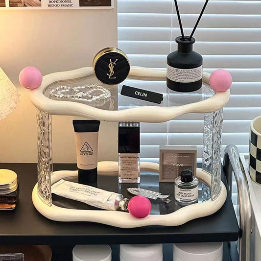 Double Layer Luxury Cosmetic Storage Rack