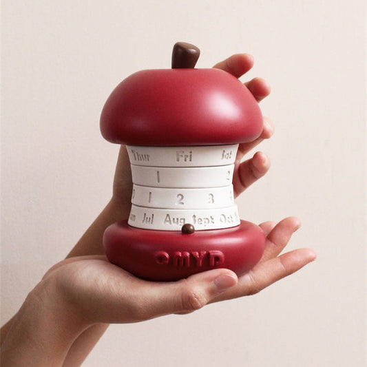 CMYD design creative apple core perpetual calendar rotatable calendar object birthday gift table decoration ornaments