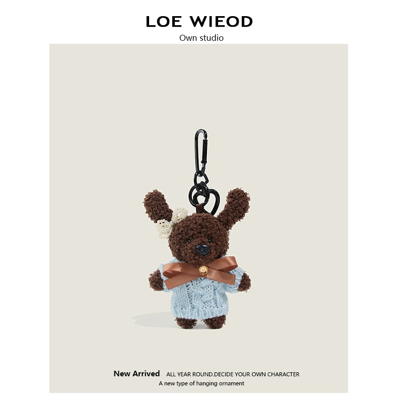 Pink Ribbon Bunny Plush Keychain