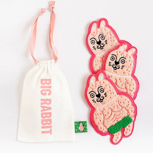 Ruoyu workshop RUOYUSTUDIO original design muscle rabbit fabric embroidery coaster