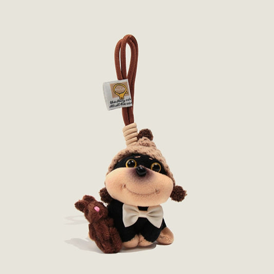 Brown Puppy Plush Keychain