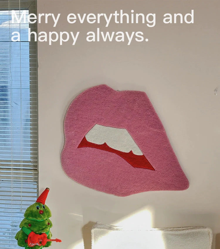 Funky Lip-Shaped Wall & Floor Mat