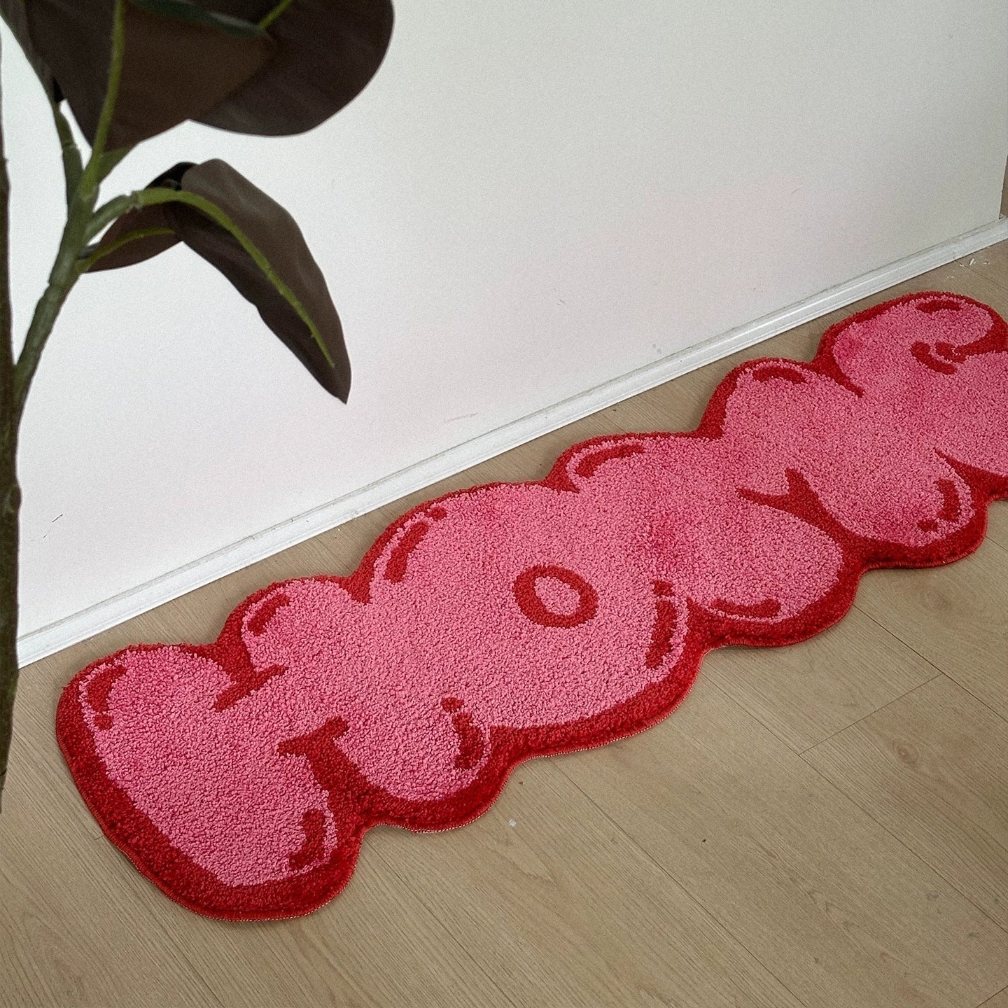 Original handwritten bubble body lettering plush floor mat tufted thickened bedroom bedside blanket bathroom anti-slip mat tapestry