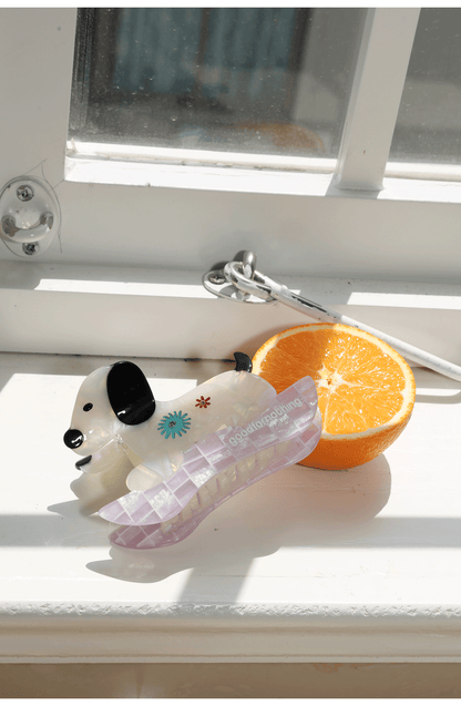 Dog-Shaped Acetate Hair Claw Clip