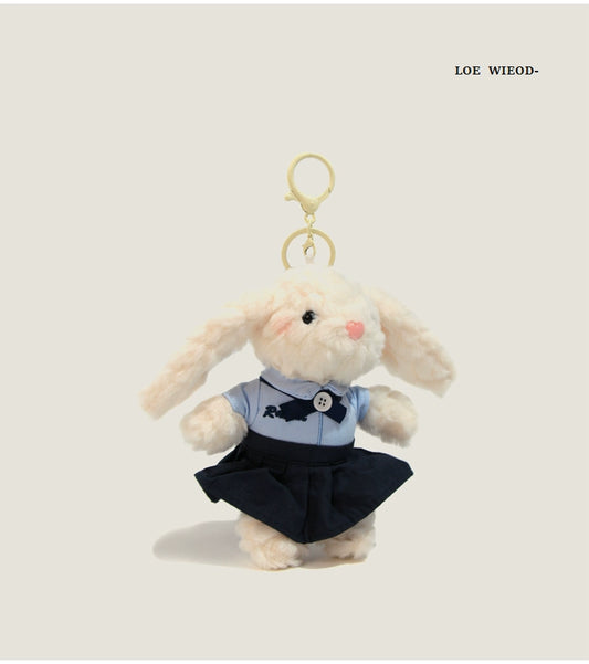 Bunny Keychain in School Uniform