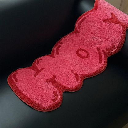 Original handwritten bubble body lettering plush floor mat tufted thickened bedroom bedside blanket bathroom anti-slip mat tapestry